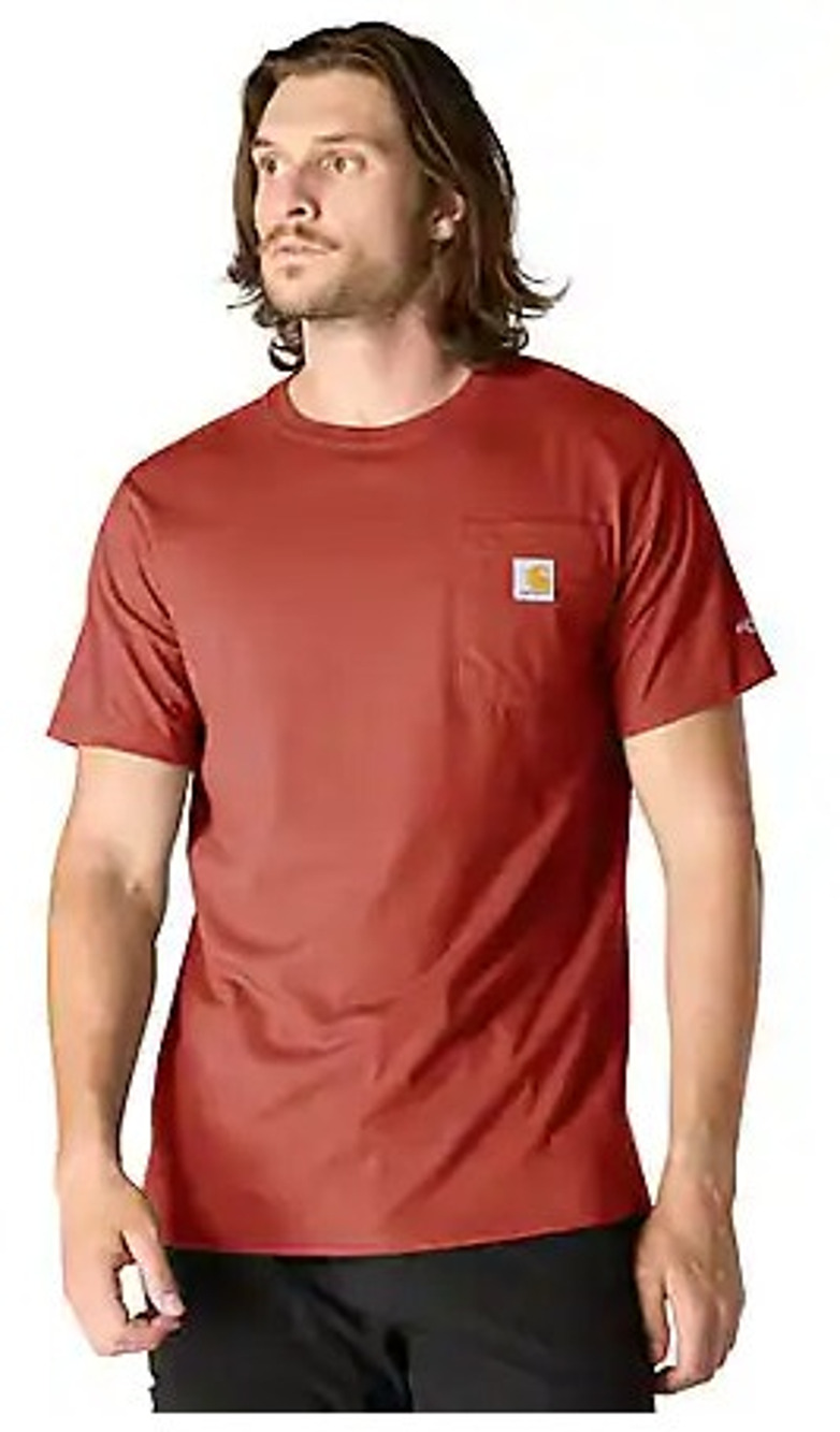 NWT Carhartt Force Relaxed Pocket T-Shirt in Atomic Red Heather size Large